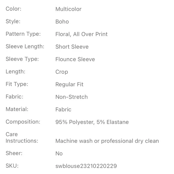 NWT Cottagecore Babydoll Peplum Floral Print Lace Crop Blouse Size 1XL PLUS - Picture 10 of 10